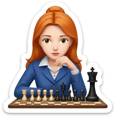 female chess player queens gambit sticker
