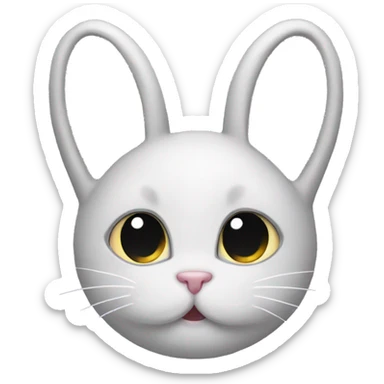 kitten face with bunny ears sticker