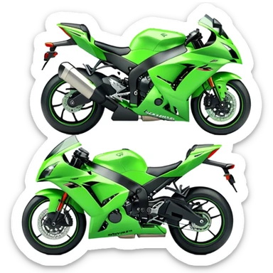 Kawasaki Ninja (Sportbike) - Kawasaki Ninja ZX-10R (Model Year: 2022) (Iconic colour: Green) sticker