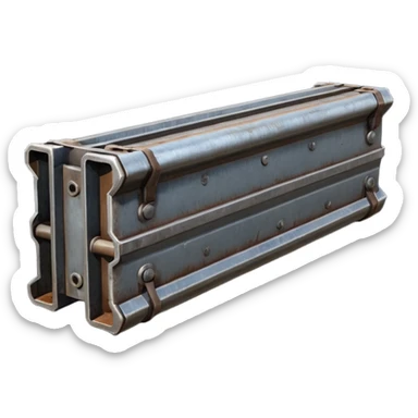Clean metal beam, unweathered steel, no rust, no damage, industrial style, smooth surfaces, high-quality PBR game asset, no detailed more simple sticker