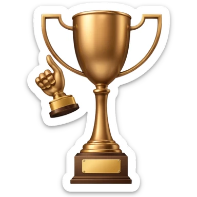 hand raising trophy sticker