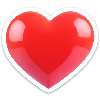 heart with a glossy highlight sticker