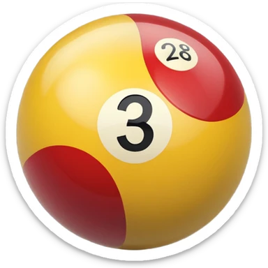 2 numbered billiard ball  sticker