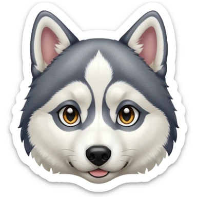 Siberian husky black and white sticker