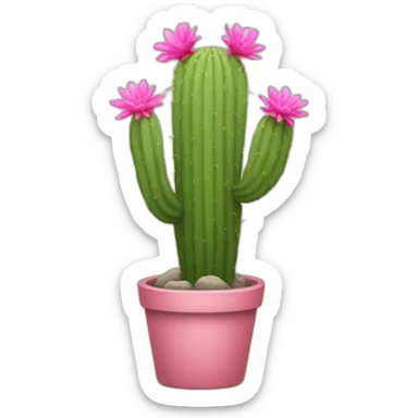 Pink cactus sticker