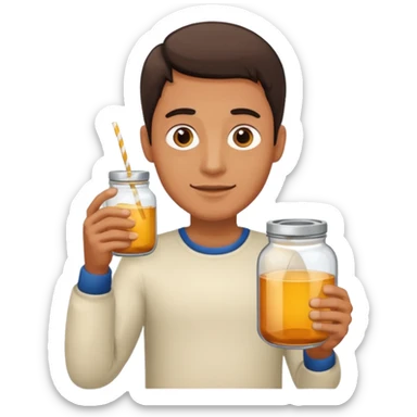  man People Holding Jar sticker