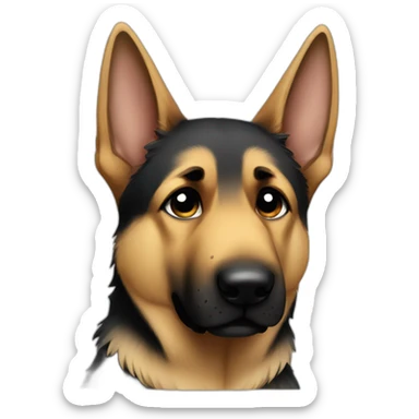 Sad German shepherd crying with tears sticker
