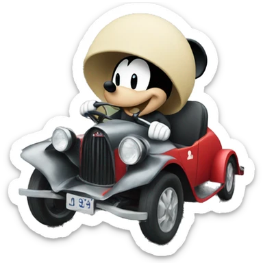 Mickey driving sticker