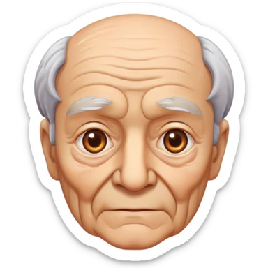 elderly grandfather with brown eyes sticker