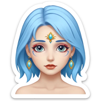 mystical woman light blue hari sticker