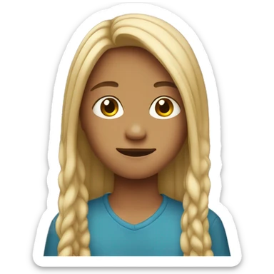 Teenager with long hair sticker