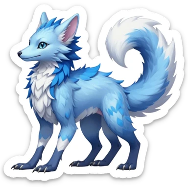 Epic Feral Rare Fantasy shiny pastel Vernid-Sergal-Trico-species by LiLaiRa, random markings, tufted tail, tufted ears, full body sticker