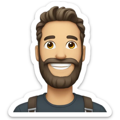 smiling man with beard in 30s sticker