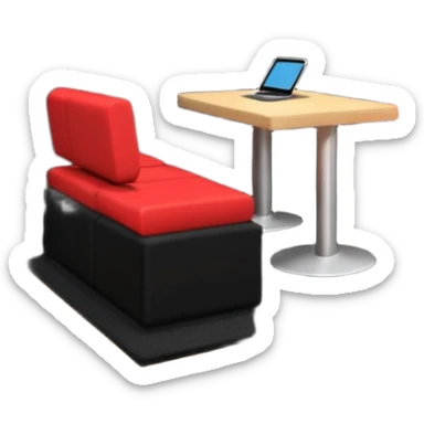 Red and black soundproof recording studio booth room sticker