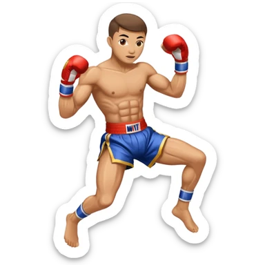 Muay thai jumping knee action sticker