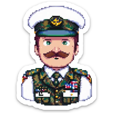 historical figure with a mustache and military uniform sticker