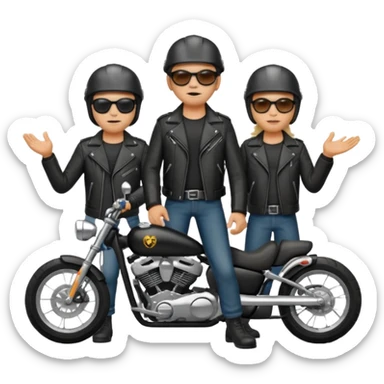 biker gang with sunglasses sticker