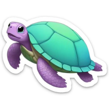 trans flag colored turtle sticker