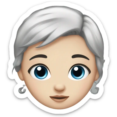 newborn daughter with black hair and blue eyes sticker