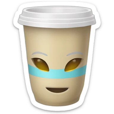 vaso blanco con tapa sin cara sticker