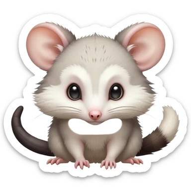 White soft natural realistic romantic vintage antique divine beautiful elegant pretty precious cute young youthful  Fakémon-Pokémon-alien-opossum-feline-rodent-hybrid-creature sticker