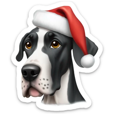 Great Dane with Santa hat sticker