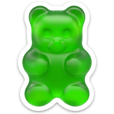 Green gummy bear sticker