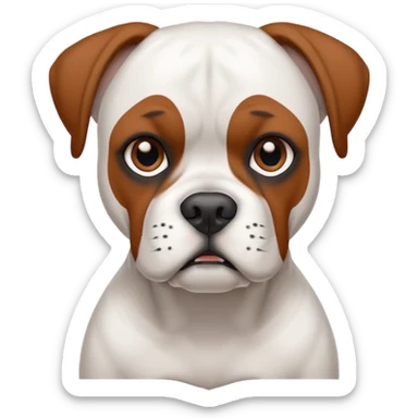 White boxer dog sticker