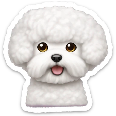 hello kitty emoji with bichon frise sticker