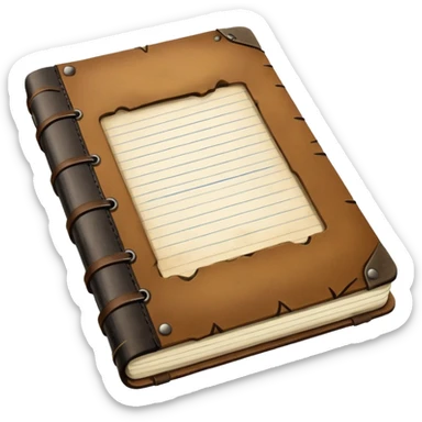 A heavily used field notebook sticker