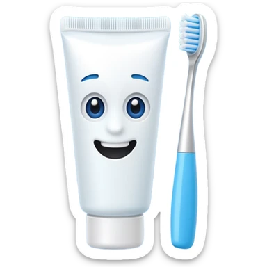 toothpaste and toothbrush sticker