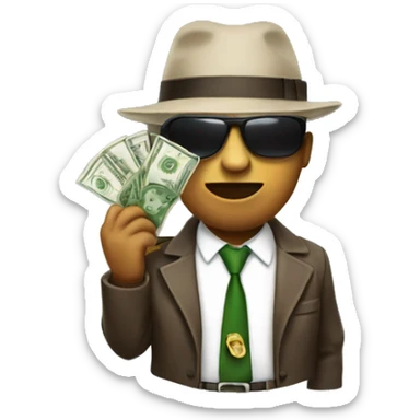 Gangster with a money bag sticker