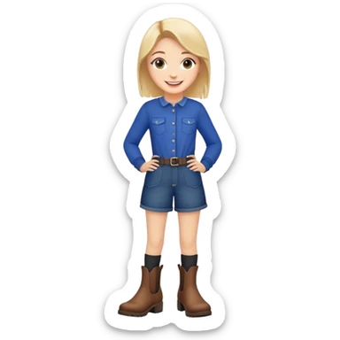 Cute girl with Chelsea boots sticker