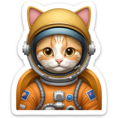 closed Astronaut rides cat sticker