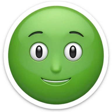 green emoji with psi (ψ) symbol, modern and clear look sticker