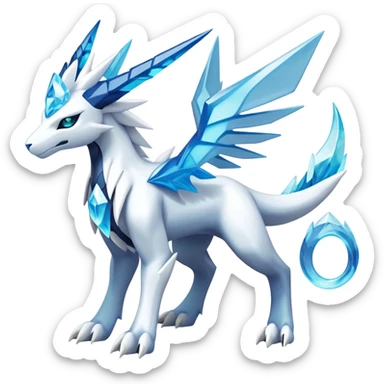 Modern Kyurem-reshiram-Glaceon-dialga-suicune-hybrid, full body sticker