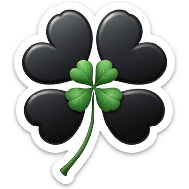 Trébol negro de cinco hojas  sticker