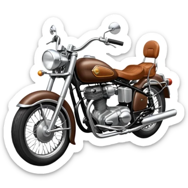 Draw a classic cruiser motorcycle with chrome details & leather seat. sticker