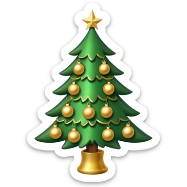 Christmas tree with Gold decorations sticker