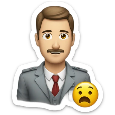 Homem de gravata apontando o dedo com cara de mau sticker