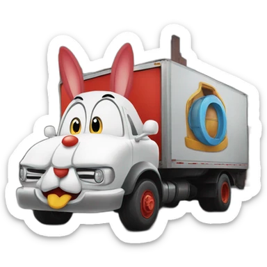 roger rabbit sur un camion sticker
