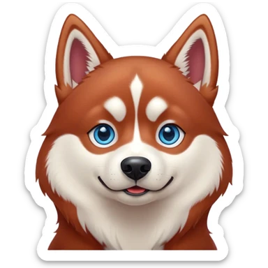 cute, disney-style red siberian husky with blue eyes sticker