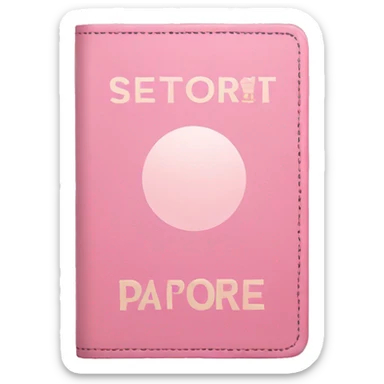 Light pink passport  sticker