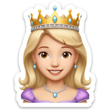 Generate a cute princess girl emoji sticker