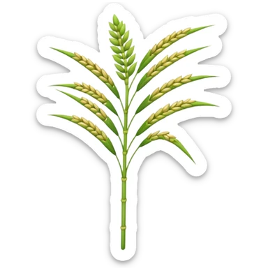a single greenish rice stalk sticker