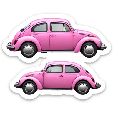 Pink Volkswagen Beetle  sticker