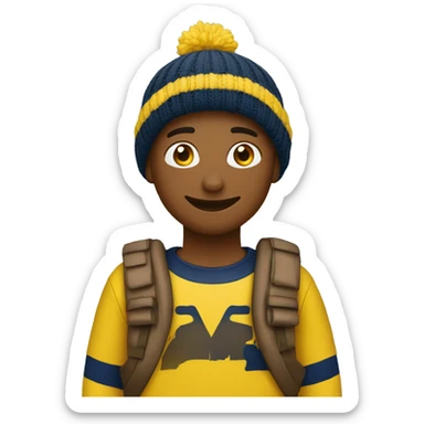 Imrân avec un pull michigan  sticker