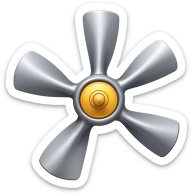 gray propeller, realism-style sticker