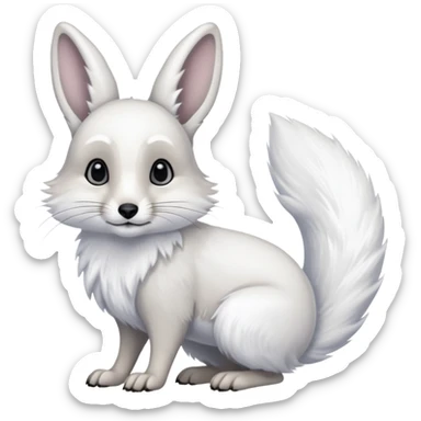 Ermine-Snowshoe-Hare-Arctic-Fox-fusion-hybrid sticker