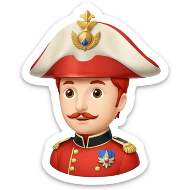 Tomato wearing Napoleon's cocked hat and military officer uniform sticker